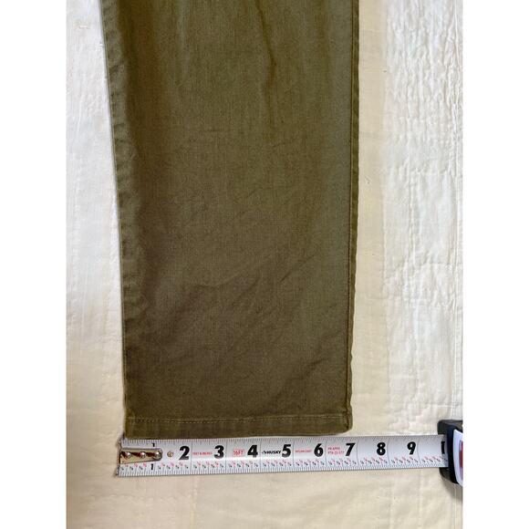 Peruvian Connection Pants Women's 8 Olive Linen Blend Taper Trousers USA Pockets - Picture 10 of 10